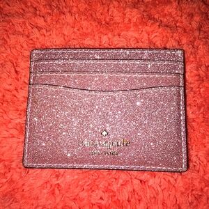 Kate Spade Pink Glitter Card Holder